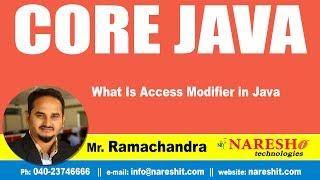 What Is Access Modifier in Java? | Core Java Tutorial | by Mr.Ramachandra