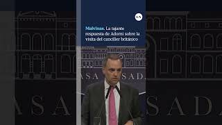 La tajante respuesta de Adorni ante la consulta por la visita del canciller britanico a las Malvinas