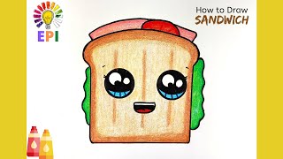 HOW TO DRAW SANDWICH - EASY PAINTING IDEA