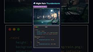 Night Rain & Thunderstorm Animation 🌧️⚡ | Pure HTML & CSS Project