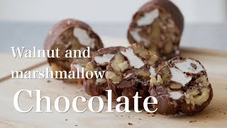 Make  a walnut and marshmallow chocolate(Subtitle)