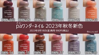 paワンダーネイル2023秋冬の新色全色カラーチャート