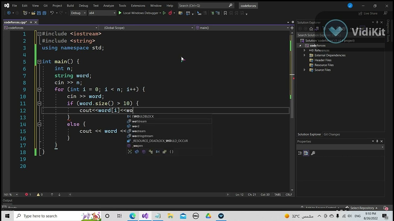 Codeforces Solve "WAY TOO LONG WORDS" In C++ - YouTube