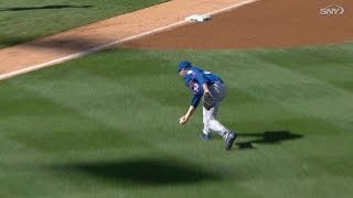 NYM@NYY: Harvey makes a nice play on a tough grounder