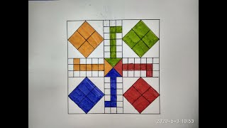 How to Draw and Color Ludo Step by Step/Drawing of LUDO board