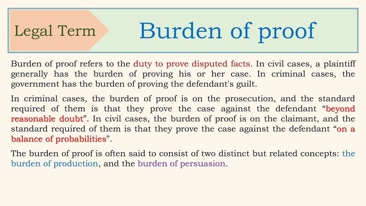 Burden Of Proof - YouTube