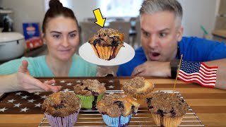 Brits Try To Make Breakfast Blueberry Muffins (We Smashed It Out The Park!)