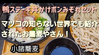 小諸蕎麦の鴨ステーキ丼かけポンみぞれセット食べてみました！