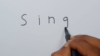 How to Turn Words SING Into a Cartoon For Beginners - Very Easy !