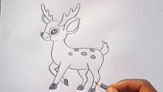 how to draw deer drawing easy step by step@Kids Drawing Talent