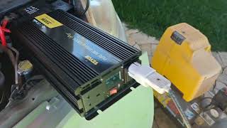 Test di carico su inverter Vevor 12/220v da 2000W a onda pura con comando remoto.