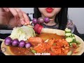 super thick chunky raw spicy salmon *thai style asmr eating sounds light whispers sas asmr