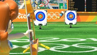 Archery - Daisy vs  Blaze vs  Wario  vs Shadow -Mario and Sonic at The Rio 2016 Olympic Games