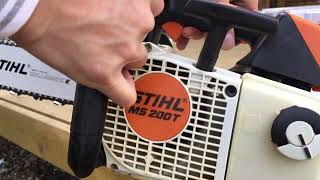 STIHL MS200T start up