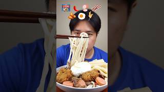 MAKAN MIE JEPANG BUNGKUS BIRU DENGAN TOPPING SESUAI EMOJI #asmr #mukbang