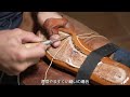 subtitled buffalo leather shoes norvegese hand stitching and method of thread making no.016 3