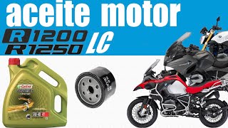 Cambio aceite motor BMW R1200 1250 LC  GS RT R RS