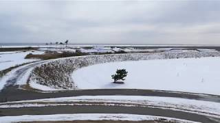 千年希望の丘（長谷釜公園）の雪景色