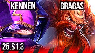 KENNEN vs GRAGAS (TOP) | 42k DMG, 11/3/7 | EUW Diamond | 25.S1.3