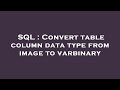 SQL : Convert table column data type from image to varbinary