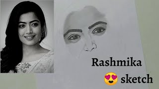 Rashmika Mandanna | Rashmika mandanna pencil sketch | Rashmika Expression queen Drawing |time laps