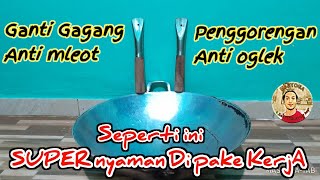 Cara membuat gagang kuali pegangan para koki nyaman di pake kerja