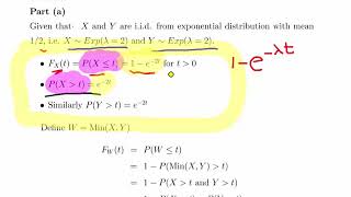 Exponential Random Variables - Distribution of the Minima