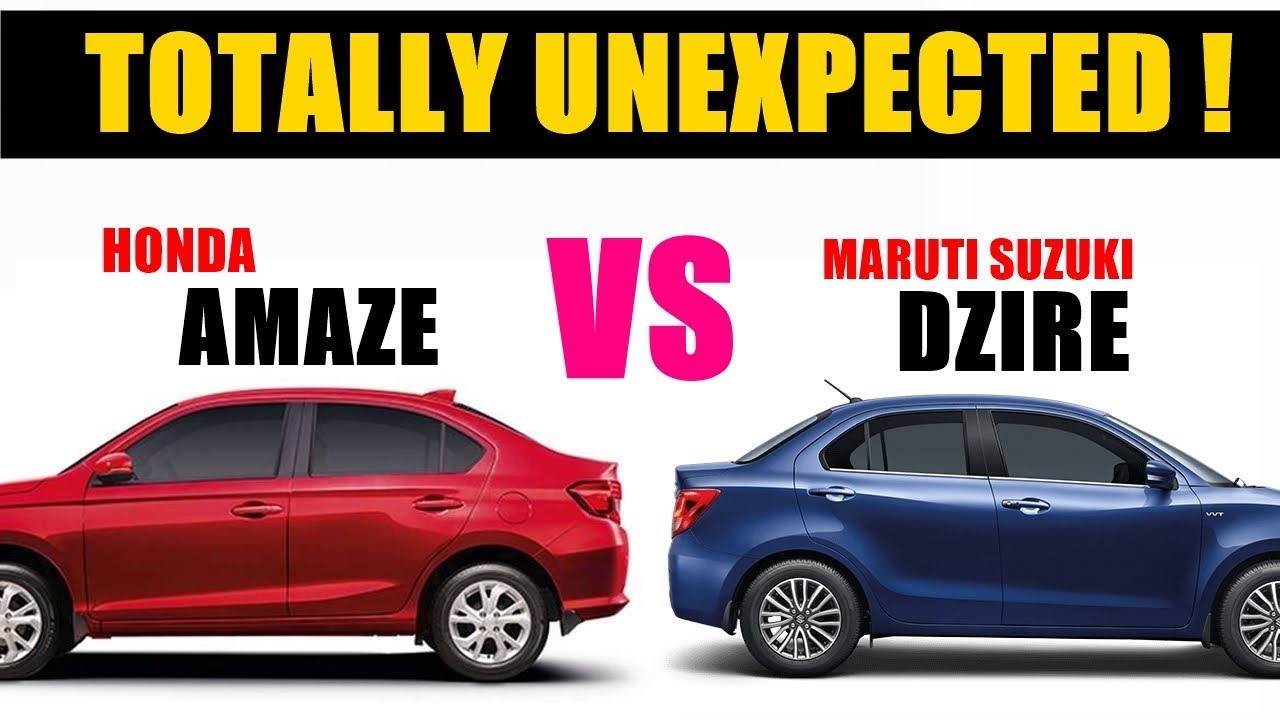 Honda New Amaze Facelift 2018 Vs Maruti Suzuki Dzire | Dzire Vs Amaze ...