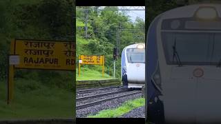 🚄MADGAON VANDE BHARAT CROSSING AT RAJAPUR ROAD RAILWAY STATION#viralshort #trending #viralvideo #yt