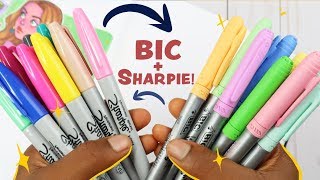 Mixing SHARPIE Markers & BIC Markers Together -  Making Art with Bic and Sharpies