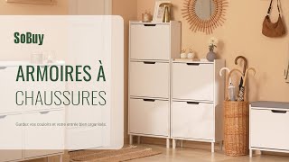 SoBuy Armoire à chaussures丨Étagère à chaussures丨Banc à chaussures丨Unité de rangement丨FSR151