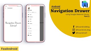 Android Navigation Drawer using Google Material Design | Custom Navigation Drawer Android Studio |#3