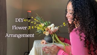 How to make a DIY Asymmetrical Flower Arrangement with flowers from the grocery store