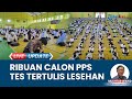 KPU Batola Bentuk Badan Adhoc di Kelurahan, Ribuan Calon Anggota PPS Lesehan Ikuti Tes Tertulis