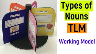 Types of nouns working model | English Grammar noun chart rotating |Noun TLM model for B.Ed. project