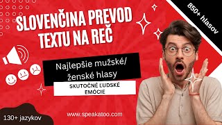 Speakatoo - AI Prevodník Textu do Reálneho Hlasu: Generujte AI Hlasy!