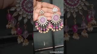 Beautiful kundan earrings making #jewellery #shorts #diyearrings #creative #diy #youtubeshorts