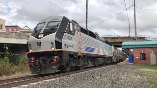 NJ Transit HD 60fps: Alstom/EMD PL42AC 4005 Leads Train 1001 @ Boonton (10/24/17)