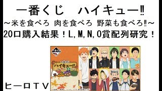 【一番くじ】 ハイキュー！！ ～米を食べろ 肉を食べろ 野菜も食べろ！！～　20口購入結果！ Ｌ・M・N・O賞を開封と配列研究をしていきます！