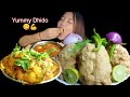 Eating Fish Gravy With Dhido 💪 Chicken Curry King Chilli | Eating Show