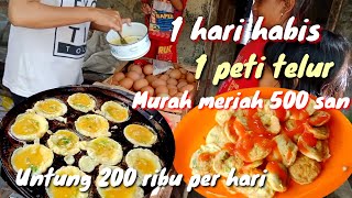 Terbaru Jajanan murah meriah,Telur Congkel 500 san per biji, habis 1 peti telur,