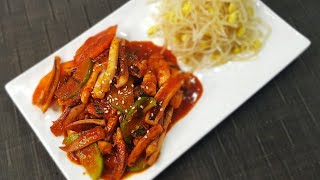 Stir-fried Squid (ojingeo bokkeum, 오징어볶음)