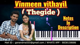 vinmeen vithayil piano notes | Thegidi | Musical notes 4u