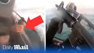 Israel Navy takes out Hamas terrorists with grenades and machine guns after sinking boat