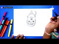 how to draw ravan picture from m letter step by step for beginners