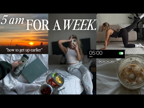waking up at 5 am everyday for a week... *life-changing*  tips for waking up earlier ️