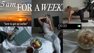waking up at 5 am everyday for a week... *life-changing* | tips for waking up earlier ☁️