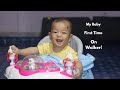 My baby first time on a walker🤗 || Baby walking backwards on first trial on walker☺️☺️🤗🤗