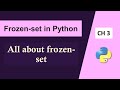 Frozenset in Python|Python Frozenset|Set in Python Tutorial For Beginners