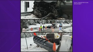 ITD urges cautious driving after car-snow plow collision